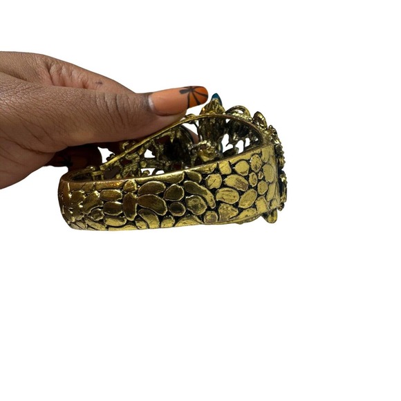 Women’s Bracelet Vintage Green RhineStone Glass Crystal Cuff Fashion Jewelry - Picture 3 of 10